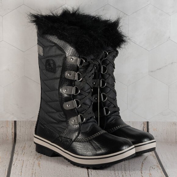 Sorel Kids Big Girls Snow Boots Tofino II Waterproof Color Black Quarry Size 6 - Picture 1 of 13